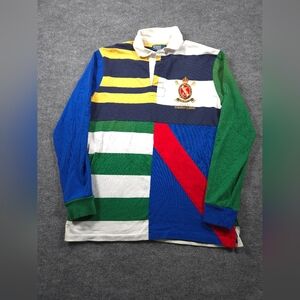 ​Polo Ralph Lauren Summer Classic Patchwork Rugby Shirt Size Medium Classic Fit